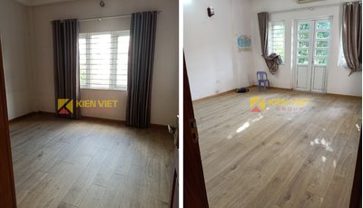 Thi công sàn gỗ công nghiệp Bionyl tại Khu đô thị Sài Đồng - Long Biên