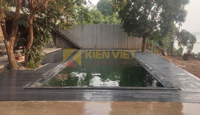Thi công sàn gỗ nhựa ngoài trời Inovar tại biệt thự phố Ngọc Thụy – Long Biên