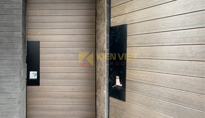 Thi công cổng gỗ nhựa ngoài trời sử dụng tấm ốp EcoWood tại nhà phố An Dương – Tây Hồ - Hà Nội