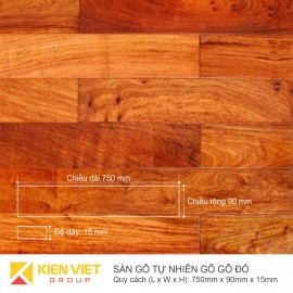Sàn gỗ tự nhiên gõ đỏ 750x15mm