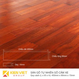 Sàn gỗ tự nhiên Căm xe 450x15mm