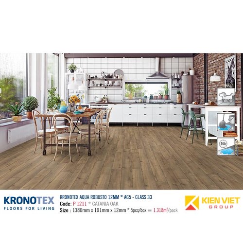 Sàn gỗ Kronotex Aqua Robusto P1211 Catania Oak | 12mm