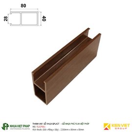 Thanh lam gỗ nhựa phủ phim Việt Pháp Gplast TL02F001 | 80x40mm