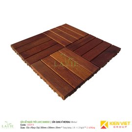 Sàn gỗ ngoài trời LAVIE BAMBOO MERBAU 300F4 sàn dạng vỉ