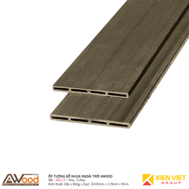 Ốp tường gỗ nhựa ngoài trời Awood AB115x9mm Coffee