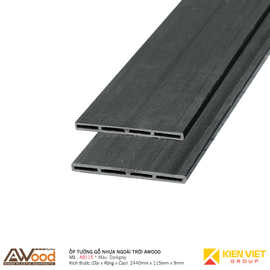 Ốp tường gỗ nhựa ngoài trời Awood AB115x9mm Darkgrey