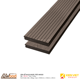Sàn gỗ nhựa ngoài trời Awood SD140x25mm Coffee