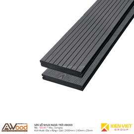 Sàn gỗ nhựa ngoài trời Awood SD140x25mm Darkgrey
