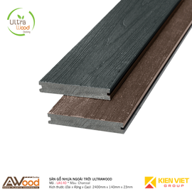 Sàn gỗ nhựa ngoài trời Awood SU140x23mm Charcoal