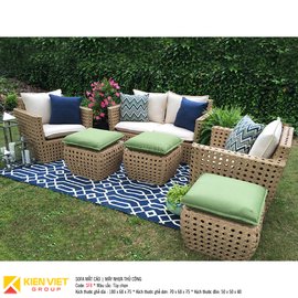 Sofa mắt cáo mây nhựa thủ công