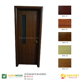 Cửa gỗ nhà vệ sinh Queenwood QW11W-710 cả pano và ô kính