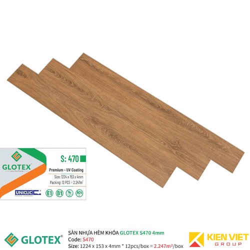 Sàn nhựa hèm khóa GLOTEX S470 | 4mm