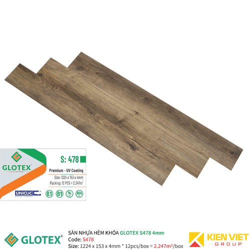 Sàn nhựa hèm khóa GLOTEX S478 | 4mm