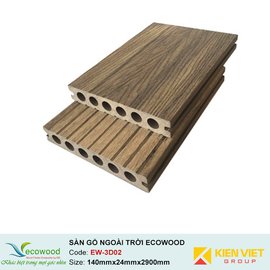 Sàn gỗ ngoài trời 3D rỗng EcoWood EW-3D02 | 140x24mm