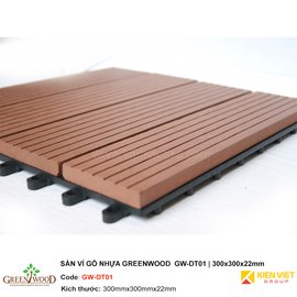 Sàn vỉ gỗ nhựa GreenWood GW-DT01 | 300x300x22mm