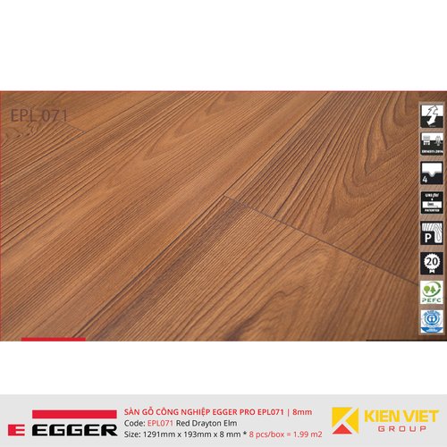 Sàn gỗ Egger Pro EPL071 Red Drayton Elm | 8mm