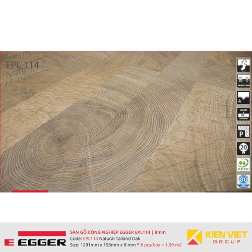Sàn gỗ Egger Pro EPL114 Natural Talland Oak | 8mm