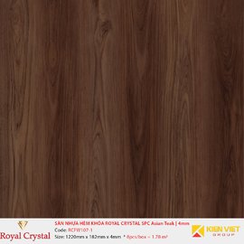 Sàn nhựa hèm khóa Royal Crystal SPC Asian Teak RCFW107-1 | 4mm