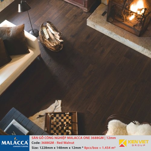 Sàn gỗ công nghiệp Malacca ONE 3688GM Red Walnut | 12mm