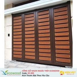 Cổng gỗ nhựa ngoài trời Ecowood EC-005. Thanh ván sàn DBO140