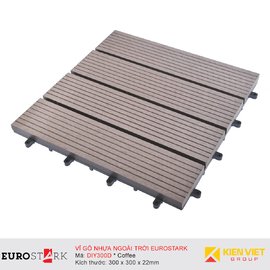 Sàn gỗ ngoài trời vỉ gỗ nhựa EuroStark EU-DIY300D Coffee