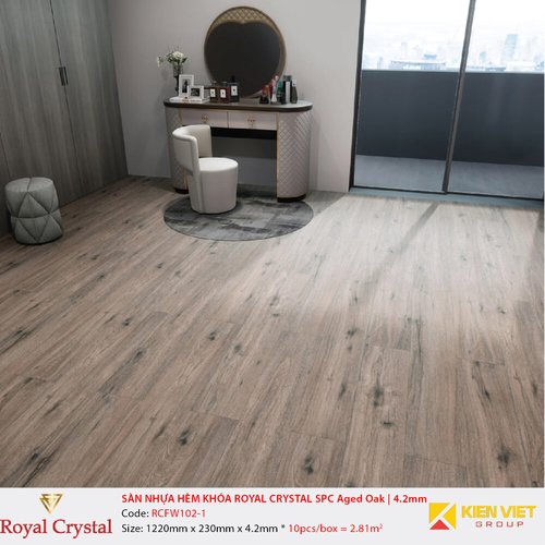 Sàn nhựa hèm khóa Royal Crystal SPC Classic Oak   RCFW102-1 | 4.2mm