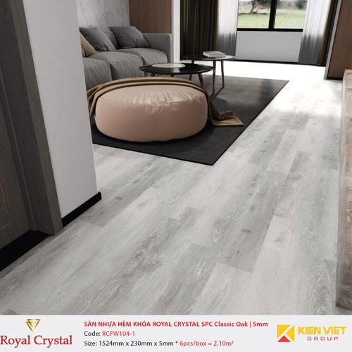 Sàn nhựa hèm khóa Royal Crystal SPC Aged Oak RCFW104-1 | 5mm
