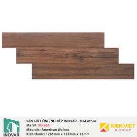 Sàn gỗ Inovar V-Groove VG866 American Walnut | 12mm