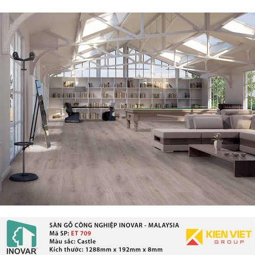 Sàn gỗ công nghiệp Inovar - Malaysia ET709 Castle | 8mm
