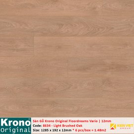 Sàn gỗ Krono Floordreams Vario 8634 Light Brushed Oak | 12mm