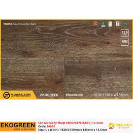 Sàn gỗ Sồi kỹ thuật Ekogreen E6805 Oak Amsterdam Dark | 13.5mm