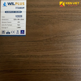 Sàn gỗ công nghiệp Wilplus Titanium V2026 | 12mm     