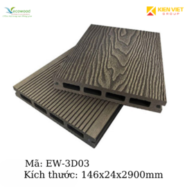 Sàn gỗ ngoài trời 3D EW-3D03 | 146x24x2900mm
