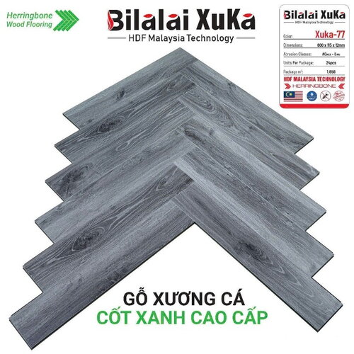 Sàn gỗ xương cá BILALAI XUKA 12mm XUKA77