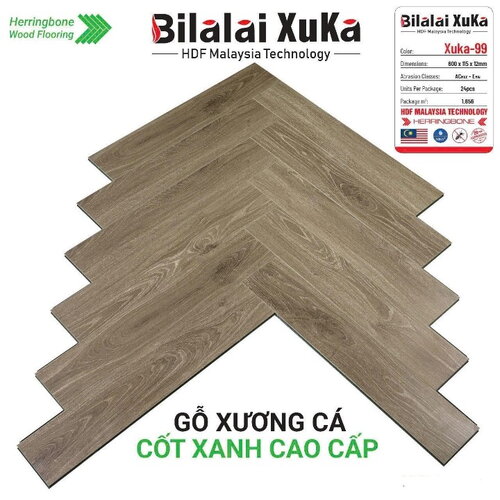Sàn gỗ xương cá BILALAI XUKA 12mm XUKA99