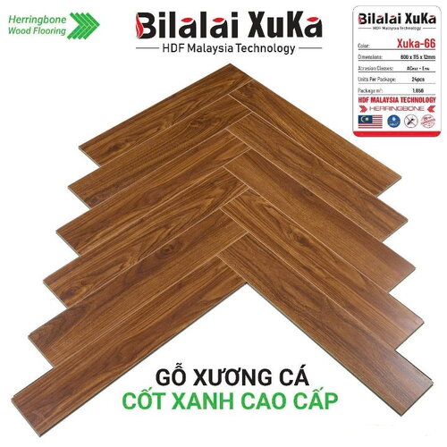 Sàn gỗ xương cá BILALAI XUKA 12mm XUKA66