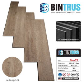 Sàn gỗ Bintrus cốt đen vân sần - BIN22