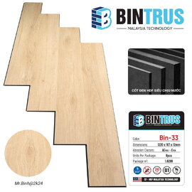Sàn gỗ Bintrus cốt đen vân sần - BIN33