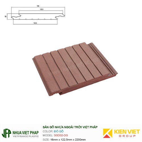 Sàn gỗ nhựa ngoài trời Việt Pháp SGD02 - 16x122.5mm