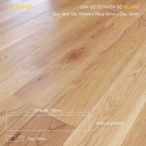 Sàn gỗ tự nhiên gỗ Sồi 750x15mm