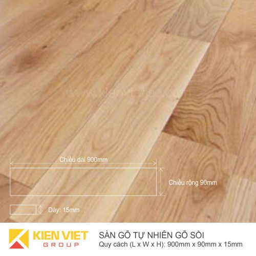 Sàn gỗ tự nhiên gỗ sồi 900x15mm