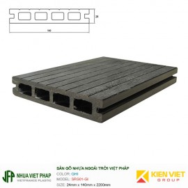 Sàn gỗ nhựa ngoài trời Việt Pháp SGR01-DI 4 lỗ | 24x140mm