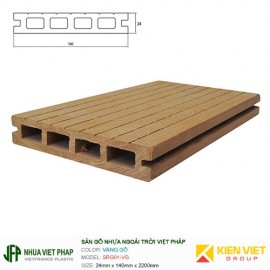 Sàn gỗ nhựa ngoài trời Việt Pháp SGR01-VG 4 lỗ - 24x140mm