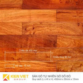 Sàn gỗ tự nhiên gõ đỏ 450x15mm