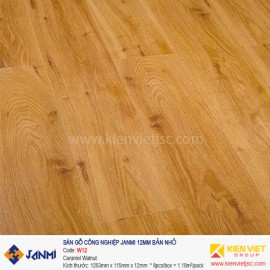 Sàn gỗ Janmi W12 Caramel Walnut | 12mm bản nhỏ