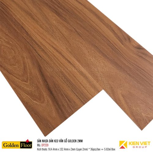 Sàn nhựa dán keo vân gỗ Golden DP209 - 2mm
