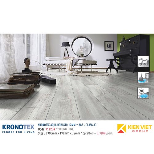 Sàn gỗ Kronotex Aqua Robusto P1204 Viking Pine | 12mm