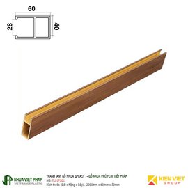 Thanh lam gỗ nhựa phủ phim Việt Pháp Gplast TL01F001 | 60x40mm