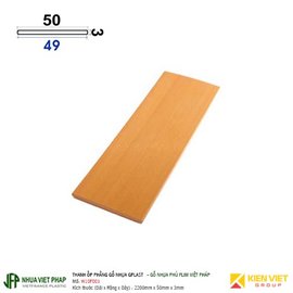 Thanh ốp phẳng gỗ nhựa phủ phim Việt Pháp Gplast W10F001 | 50x3mm