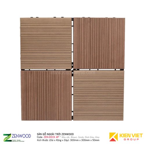 Sàn gỗ ngoài trời Zenwood ZEN-DECK 4P | 300X300mm